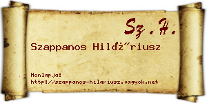 Szappanos Hiláriusz névjegykártya